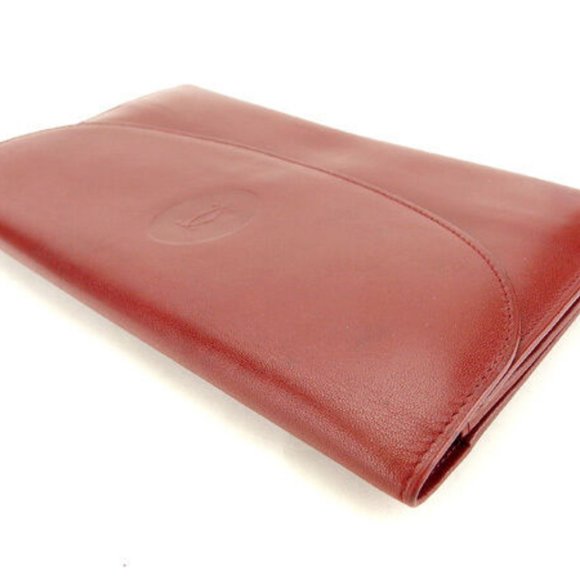 Cartier Wallet Purse Long Wallet Mastline Red Gold Woman Authentic Used - Picture 4 of 6